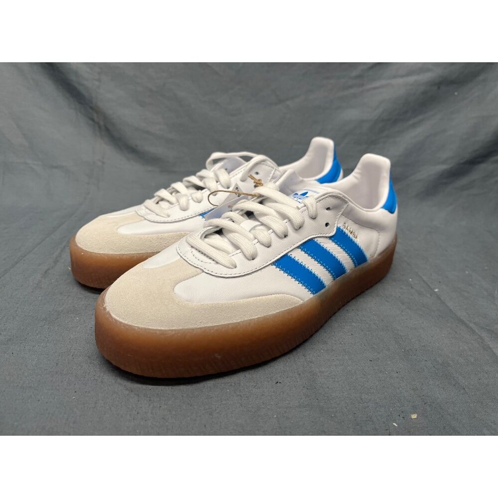 Adidas Sambae Platforms Sneakers Leather White Gum Girls Size 7 NEW NO BOX! - Picture 4 of 11